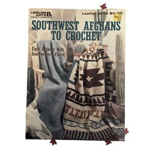 Leisure Arts SOUTHWEST AFGHANS TO CROCHET 8 Southwestern Knit Blanket Patterns